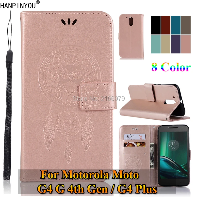 Роскошный чехол-книжка из искусственной кожи с 3D рисунком совы для Motorola Moto G4 G 4-го