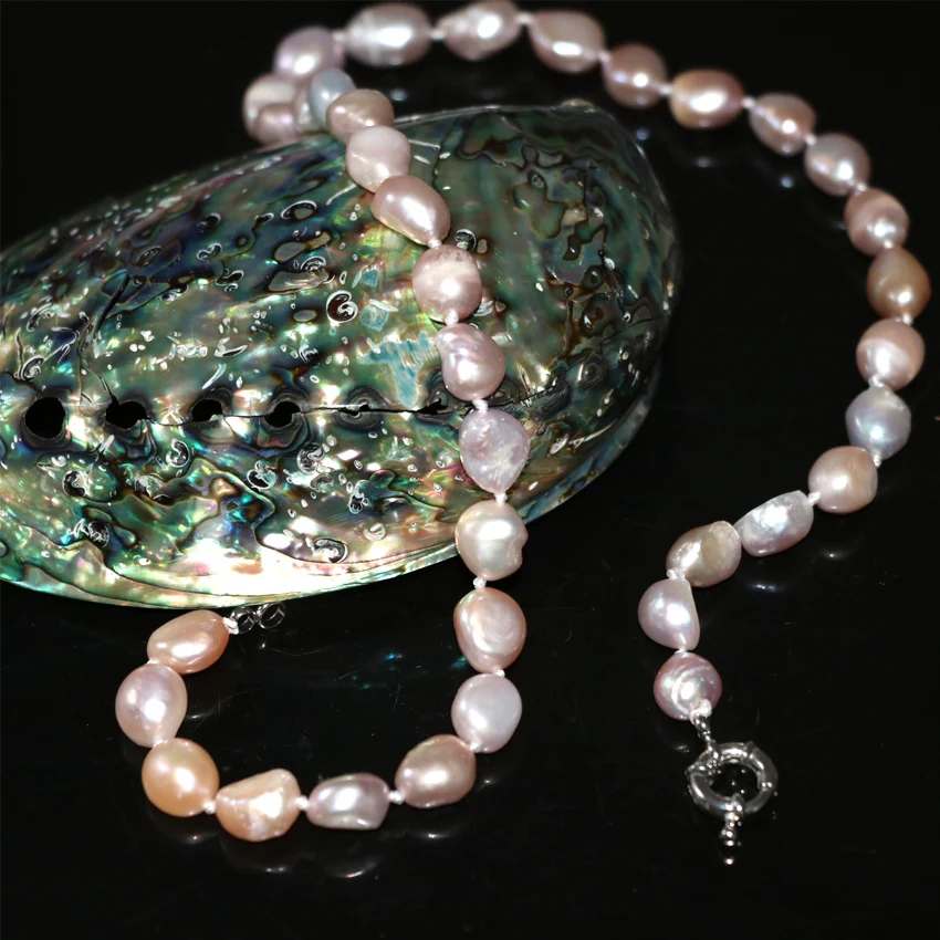 Цепочка женская с бусинами из натурального жемчуга 18 дюймов 9-11 мм | Украшения и