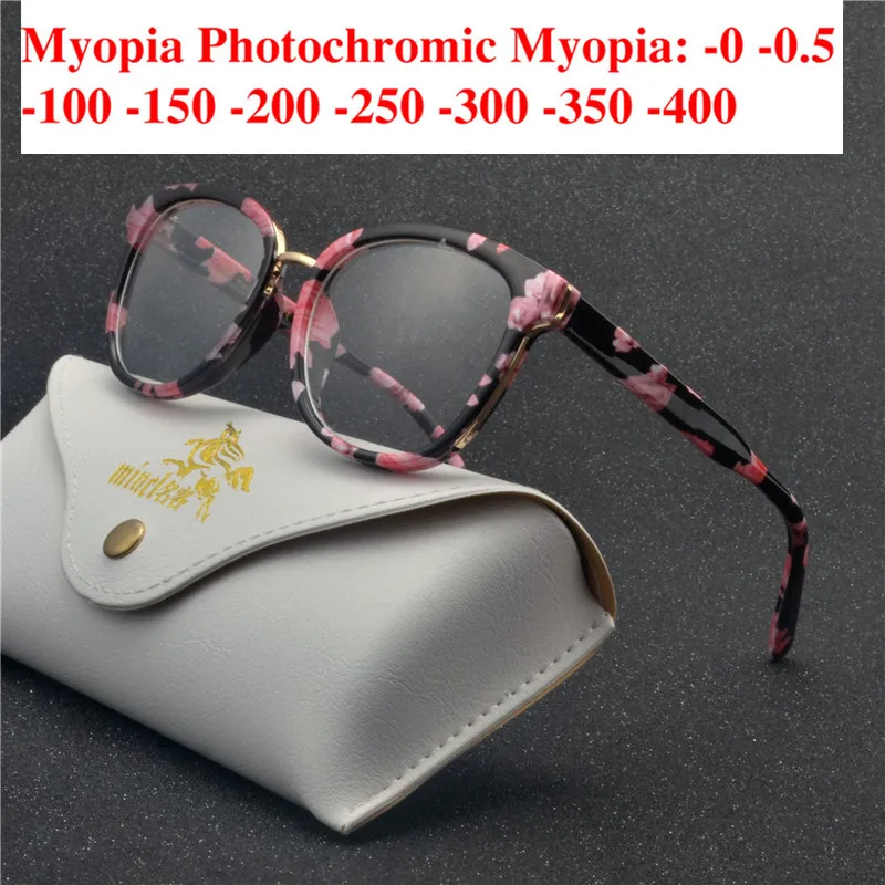 Новые женские солнцезащитные очки фотохромные Ретро готовые для близорукости