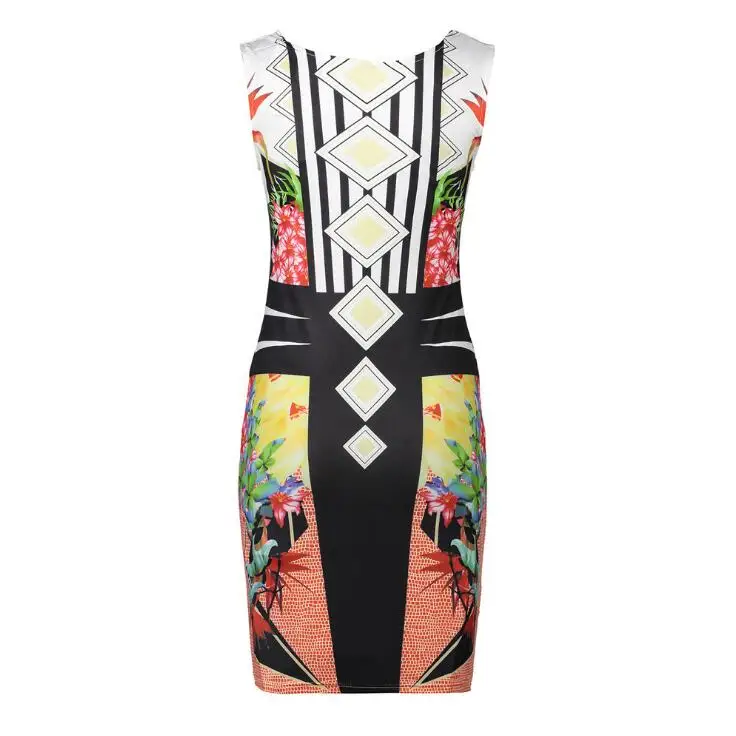 Женское винтажное платье с цветочным принтом элегантное облегающее до колена