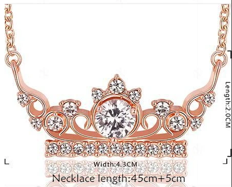 2015 RaN brand fine jewelry Crown Crystal Diamond valentine's day necklace white stone gemstone pendant | Украшения и