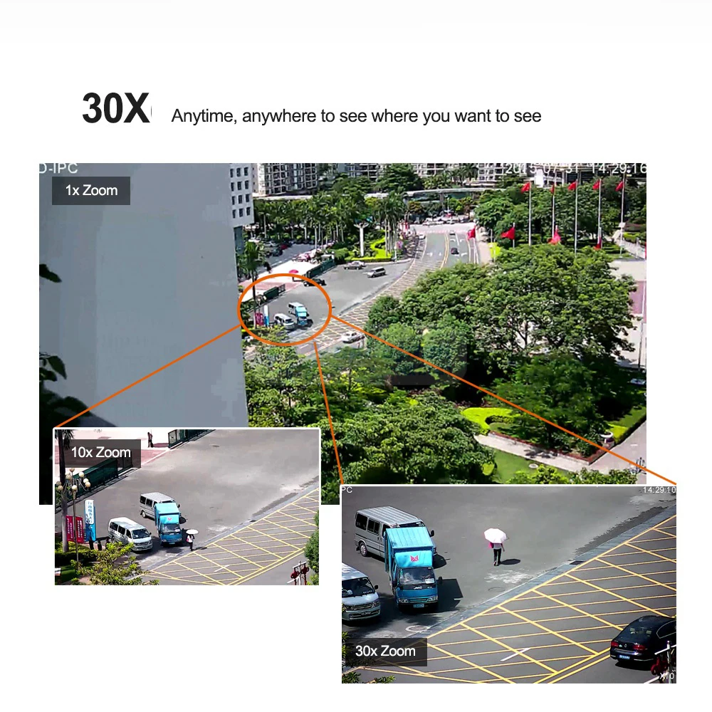 Anpviz 2MP/5MP Открытый IP CMOS PTZ 30X Оптический зум HD Камера Onvif ИК CCTV