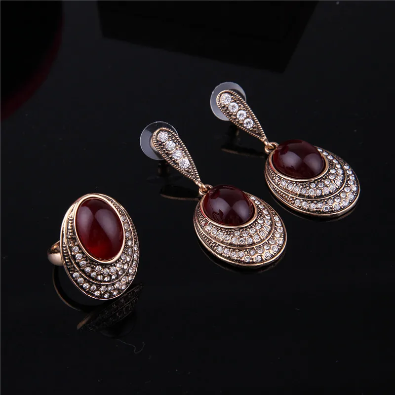 Комплект из колье серёг и кольца с кристаллами | Украшения аксессуары