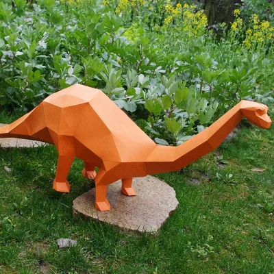 Brontosaurus1430X380 DIY милые животные 3D Пазлы игрушки для детей Ресторан водонепроницаемый Обучающие складные модели настенные украшения дома трехмерные - Цвет: Brontosaurus1430X380