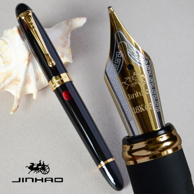 as picture show IRAURITA перьевая ручка JINHAO X450 темно-зеленый и золотой 18 KGP 0,7 мм перо с широким основанием полностью металлический синий красный 21 цвет и чернила JINHAO 450 - Цвет: as picture show