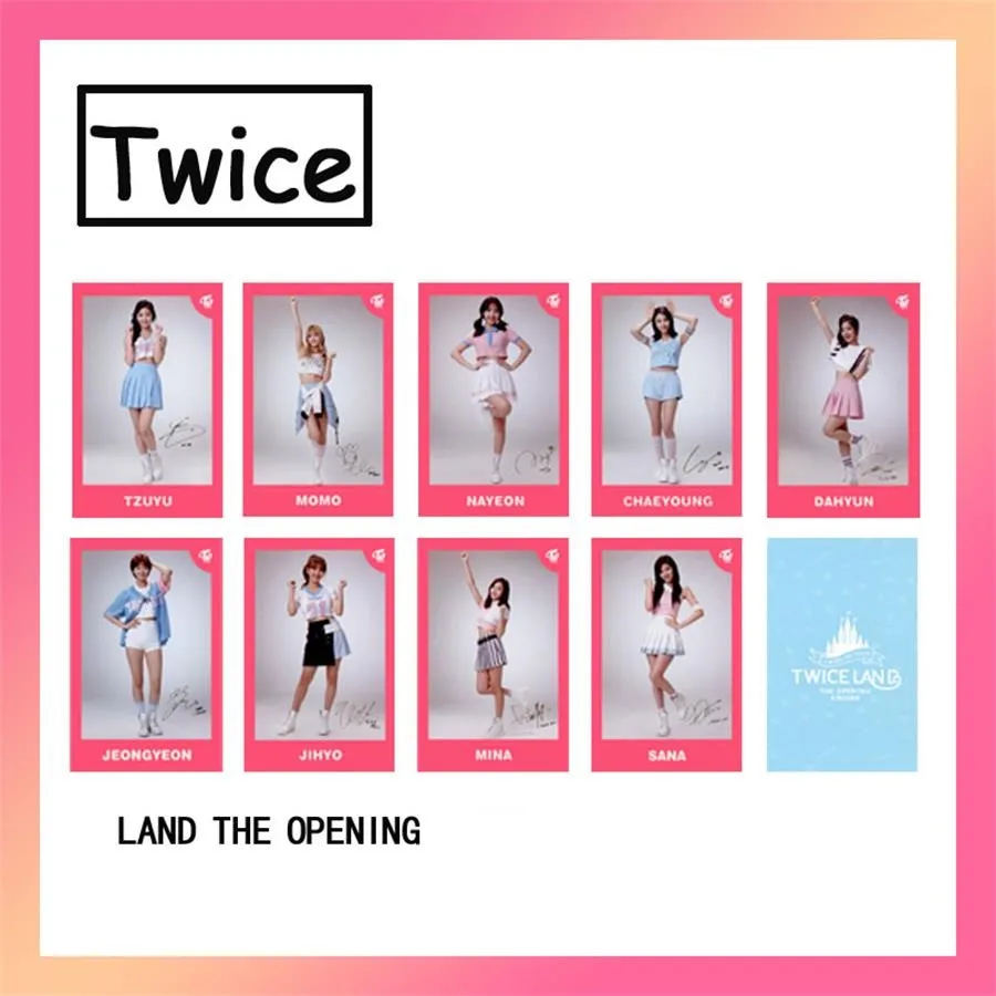 Type 9 Kpop дважды Бумага фото карты Момо Tzuyu Nayeon самодельные автограф Фотокарта плакат 9 шт./компл - Цвет: Type 9