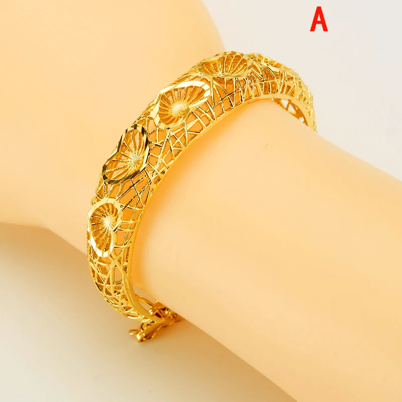 Эфиопские ювелирные изделия перевернутый плесень золотого цвета Браслеты