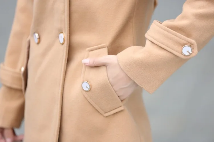 StocK Spring Autumn Thick Wool Blends Outwear Jacket Women Clothing Slim Long Coat Ladies Casual Abrigo Casacos Femininos | Женская