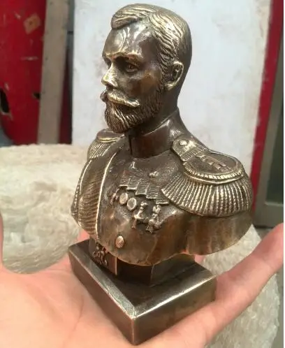 SUIRONG---1025 + русский царь Николас II статуя бюста 5 &quotH бронзовая | Дом и сад