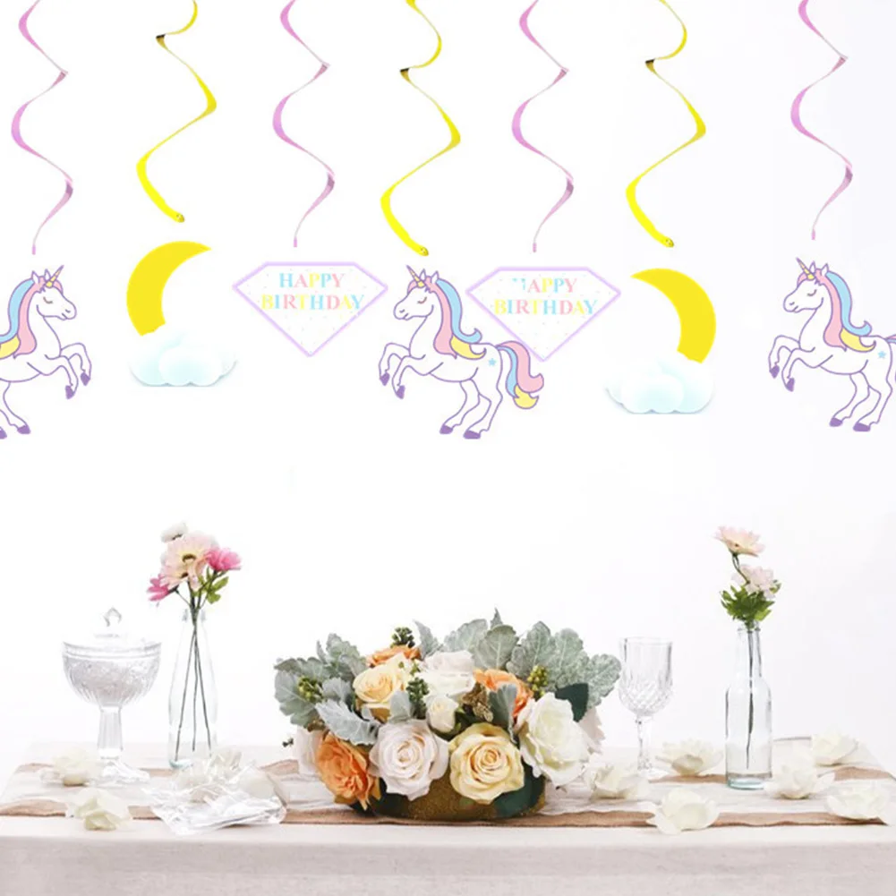 Единорог вихревое украшение 12 шт. спираль стример Свадебная вечеринка украшения