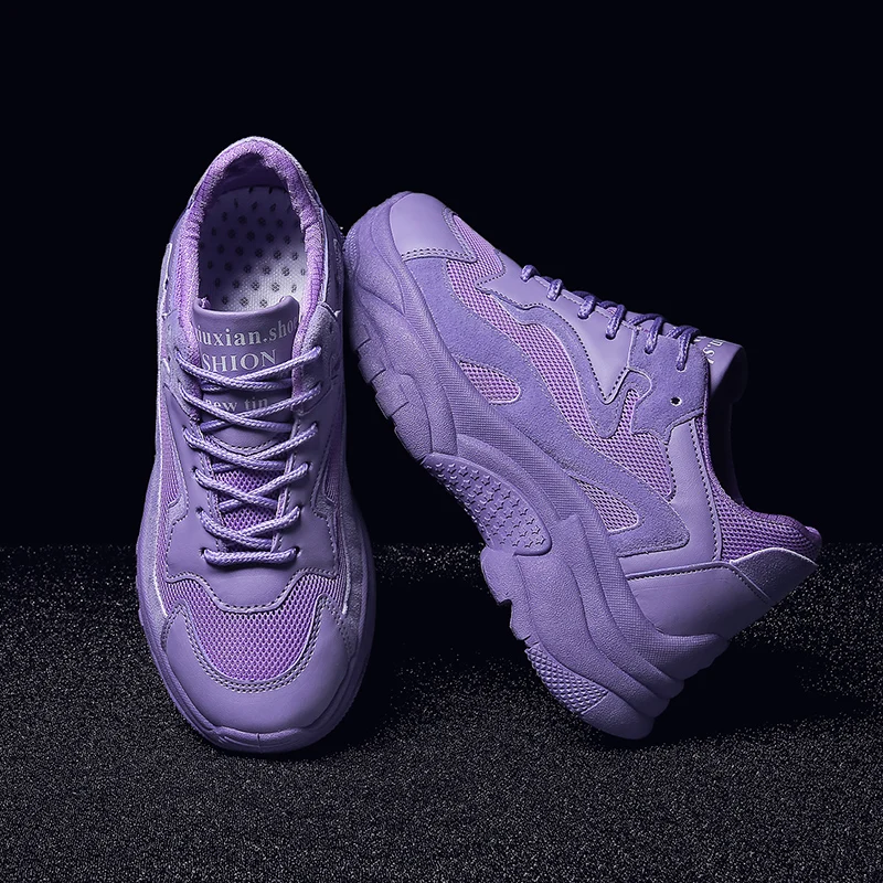 2019 Новая Летняя Повседневная Женская обувь на платформе Сникеры с сеткой дышащие