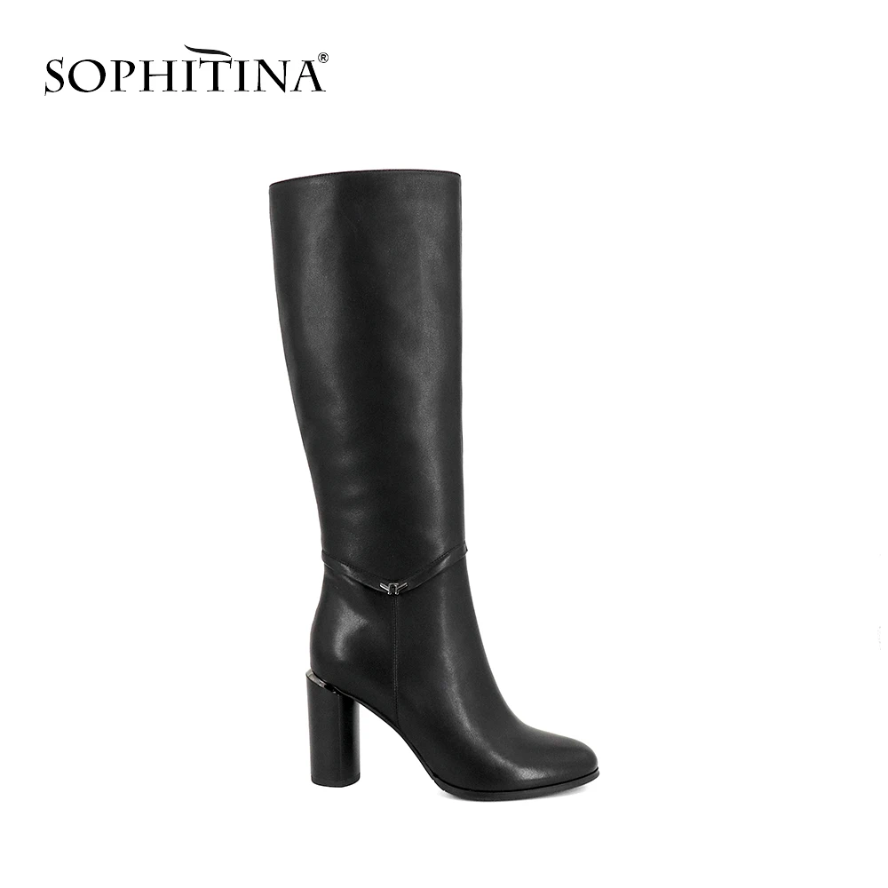 SOPHITINA/Сапоги женские до колена. Высокие сапоги из натуральной телячьей кожи