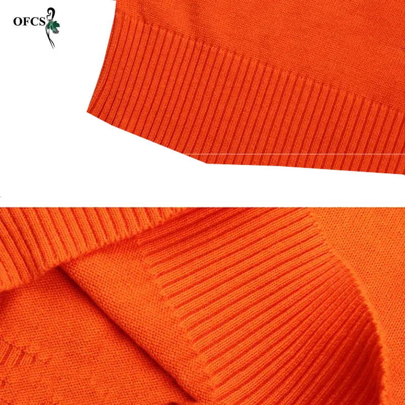 

OFCS New Autumn Winter Boys Sweater Long-Sleeved Round Collar Pullover Sweater Pure Color Knitting Fashion Children Clothes 5-16