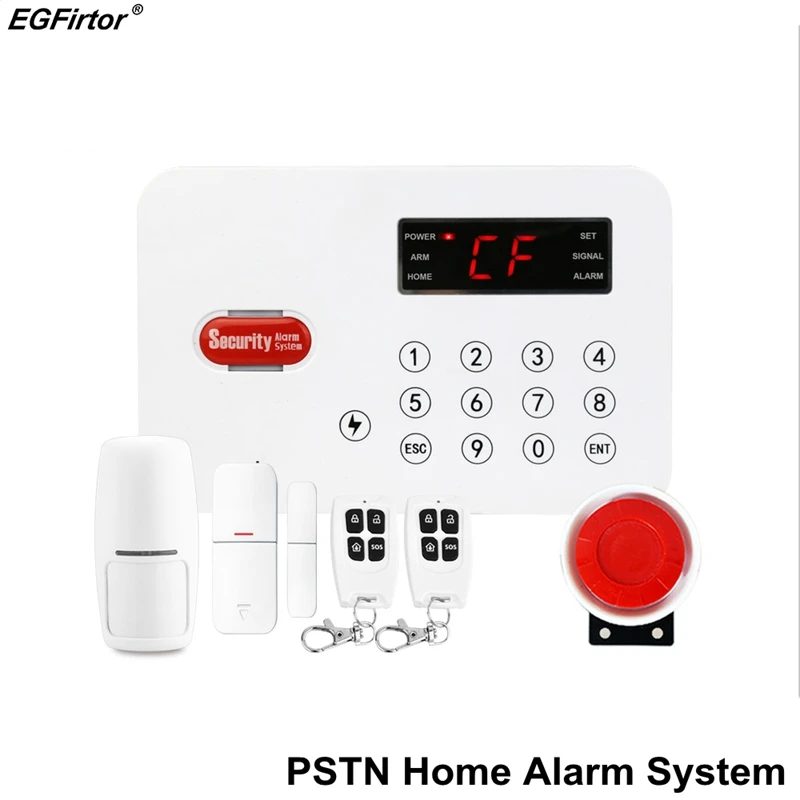 PSTN Security Alarm 50 Zone Wireless 433MHz Home Alarm Kits Burglar Alarm System Russian Spanish English Version Remote Control