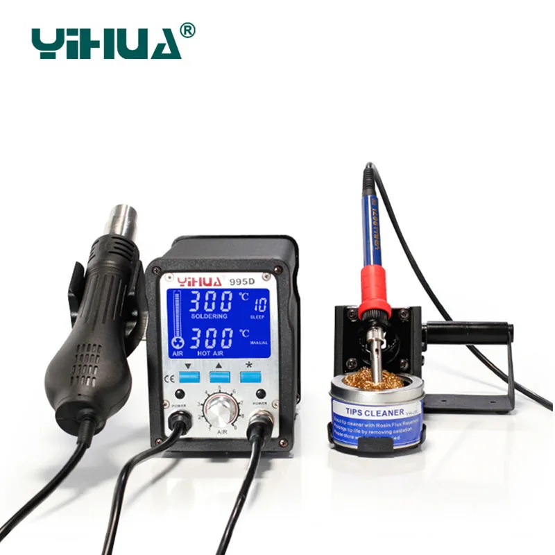Паяльная станция YIHUA 995d 2 в 1 smd Тепловая пушка + паяльник для материнской платы