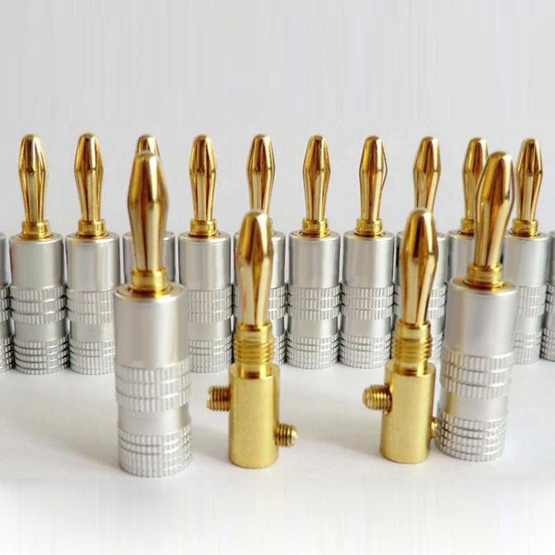 

For Nakamichi Plug Speaker Banana Connector Plated Universal Professional Audio 24K Gold 50M Durable