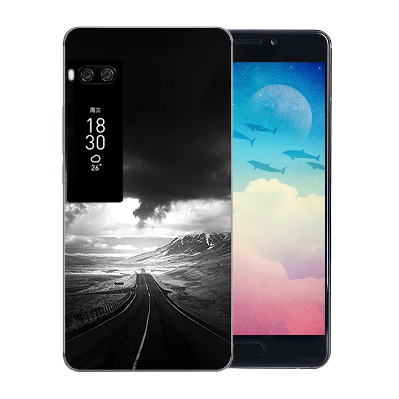 Back Cover Color Design 5.7 inch Phone Cases for Meizu Pro7 Plus Transparent Soft TPU Silicone Pro 7 Fundas Coque |