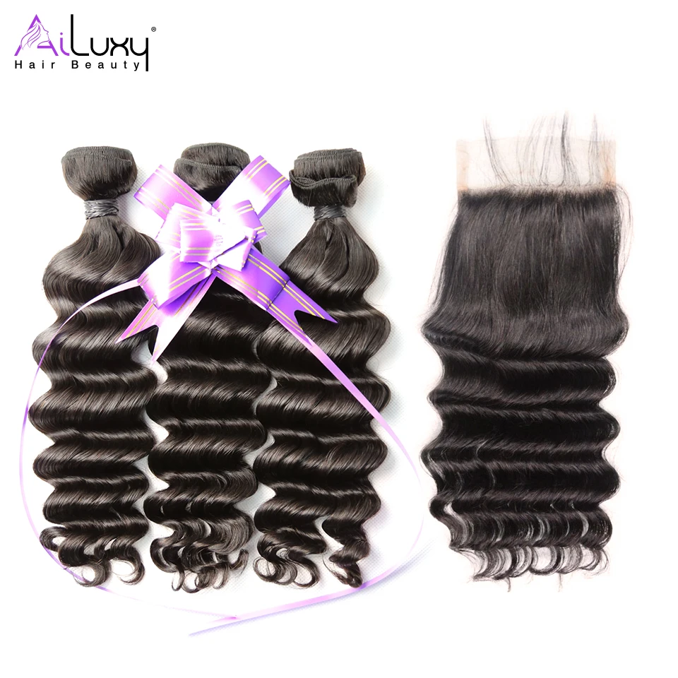 Ailuxy волос Beauty Natural волна Евразийского Волосы Remy Ткань Связки сделки с