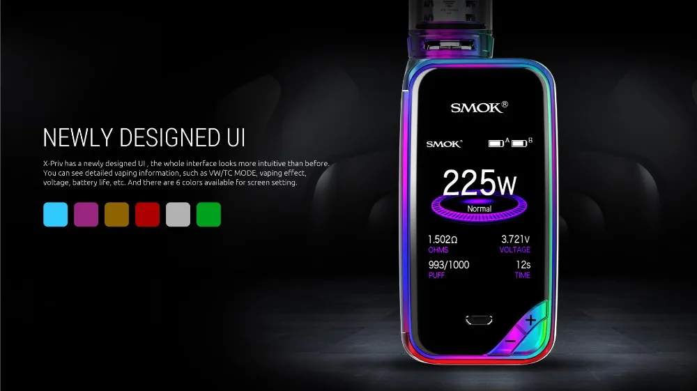 SMOK X-priv комплект с 8 мл TFV12 Prince Tank Vaporizer 225 Вт X priv Mod электронная сигарета SMOK VAPE Kit VS G-priv 2