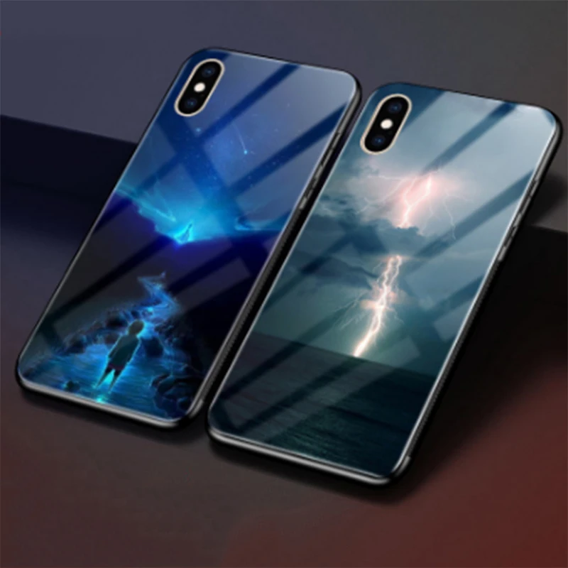 Роскошные закаленное Стекло задняя крышка чехол для iphone X XS XSMAX Защитные чехлы Max