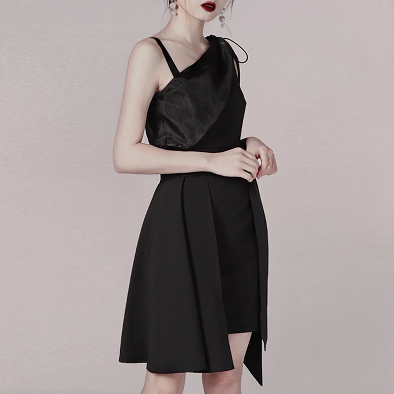 Max Spri Повседневное платье неправильной формы с одним плечом мини вырезами