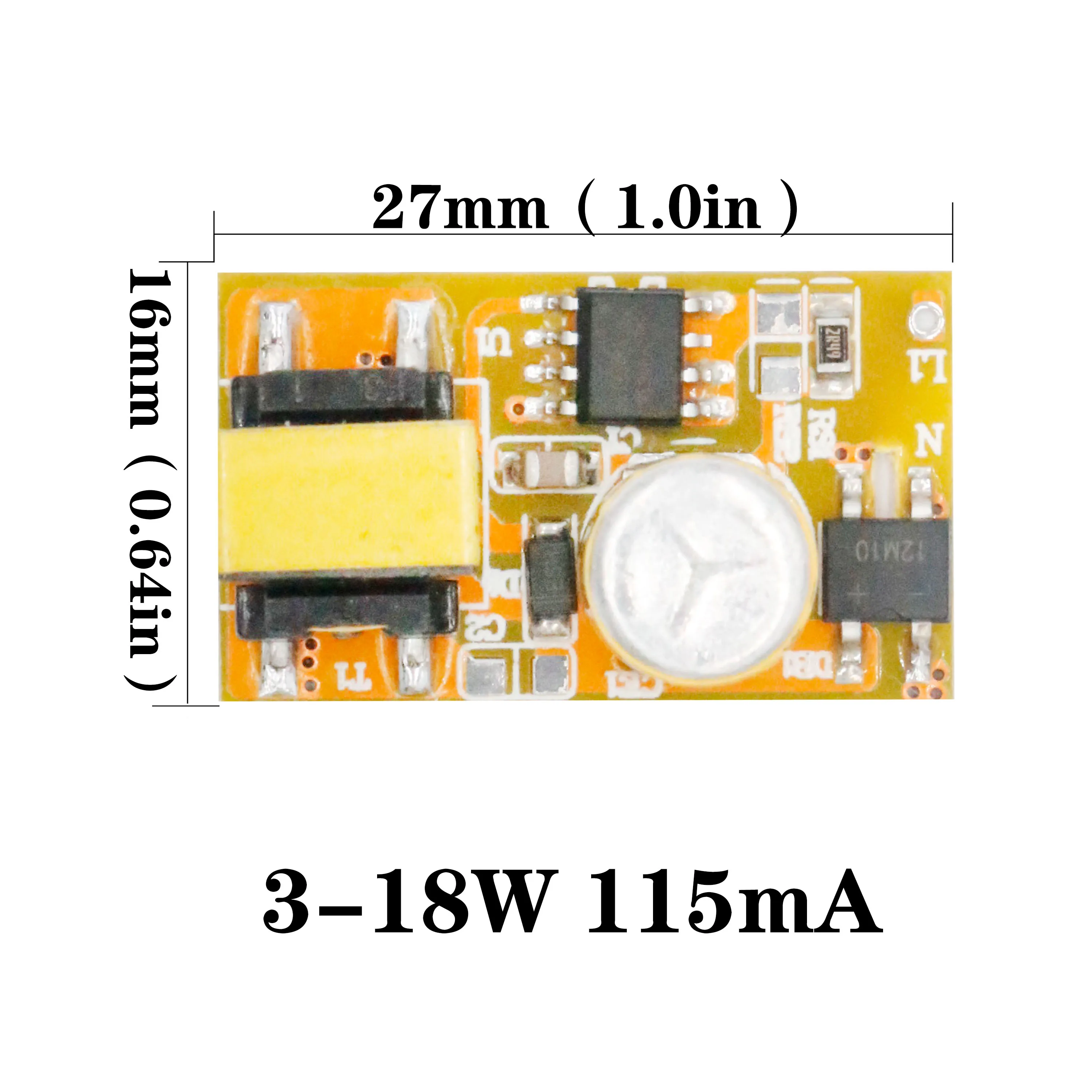 

3-18W 115mA LED Driver Power Supply Constant Current Output 30-160V Lighting Transformers For Fluorescent Tube T5 T8T 10