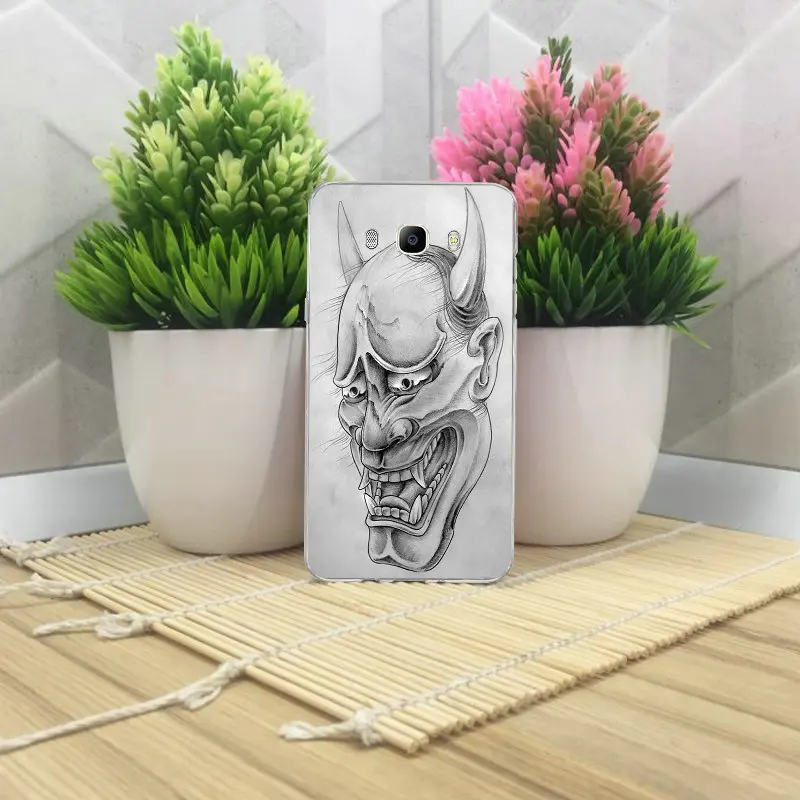 Для Samsung Galaxy A3 A5 A7 J2 J3 J4 J5 J6 J7 J8 2016 2017 2018 Coque Shell мягкий TPU чехол японский Oni Hannya маска
