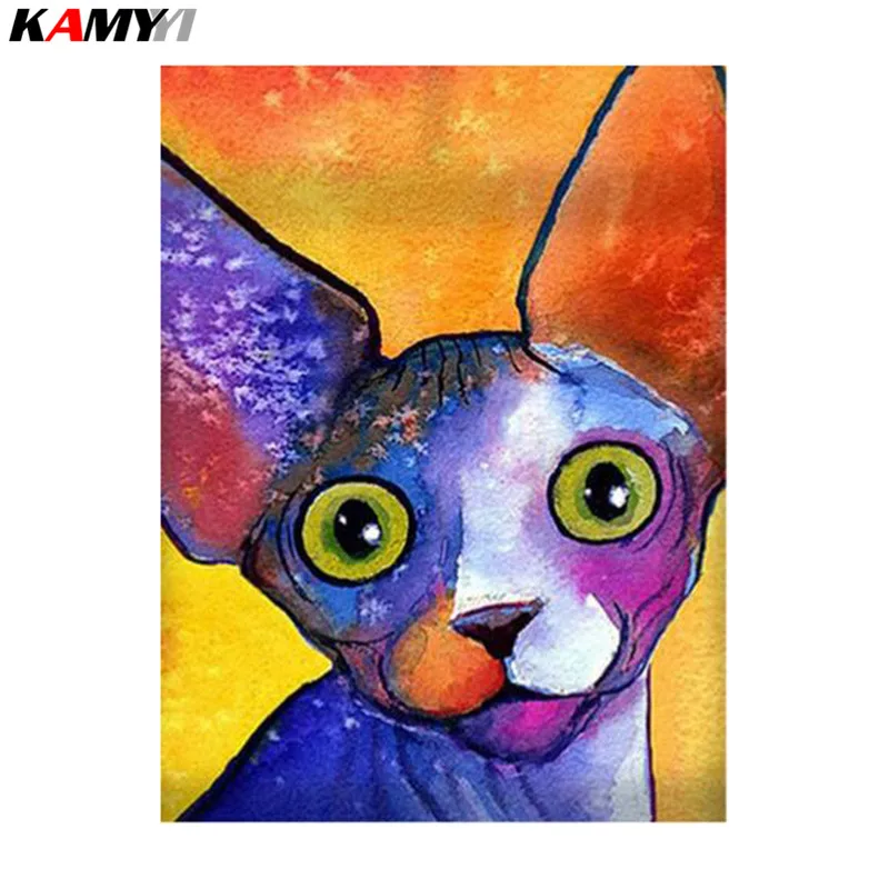 

Diamond Embroidery Sphynx 5D DIY Square Diamond Painting Cross Stitch Cat Diamond Mosaic Picture Of Rhinestones Animal XY1