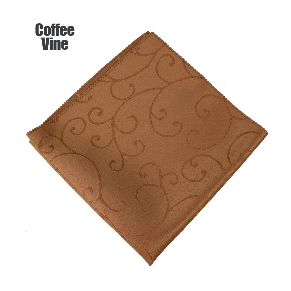 coffee vine 50 шт./партия Европа вышитые лоза Ресторан отеля моющаяся полиэфирная столовая салфетка Свадебные украшения 48*48 см Салфетка - Цвет: coffee vine