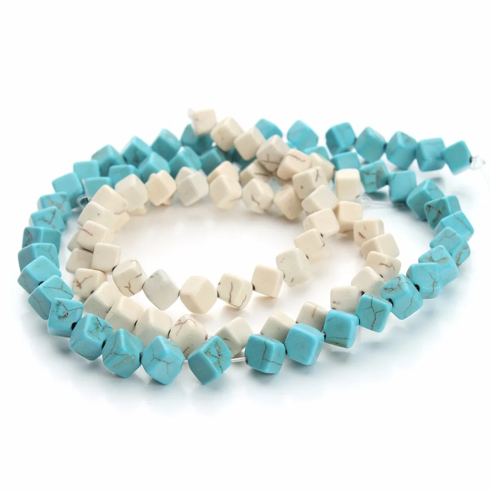 Approx.49 шт/упаковка оптом синий белый квадратный свободный бисер 6*6 мм для DIY