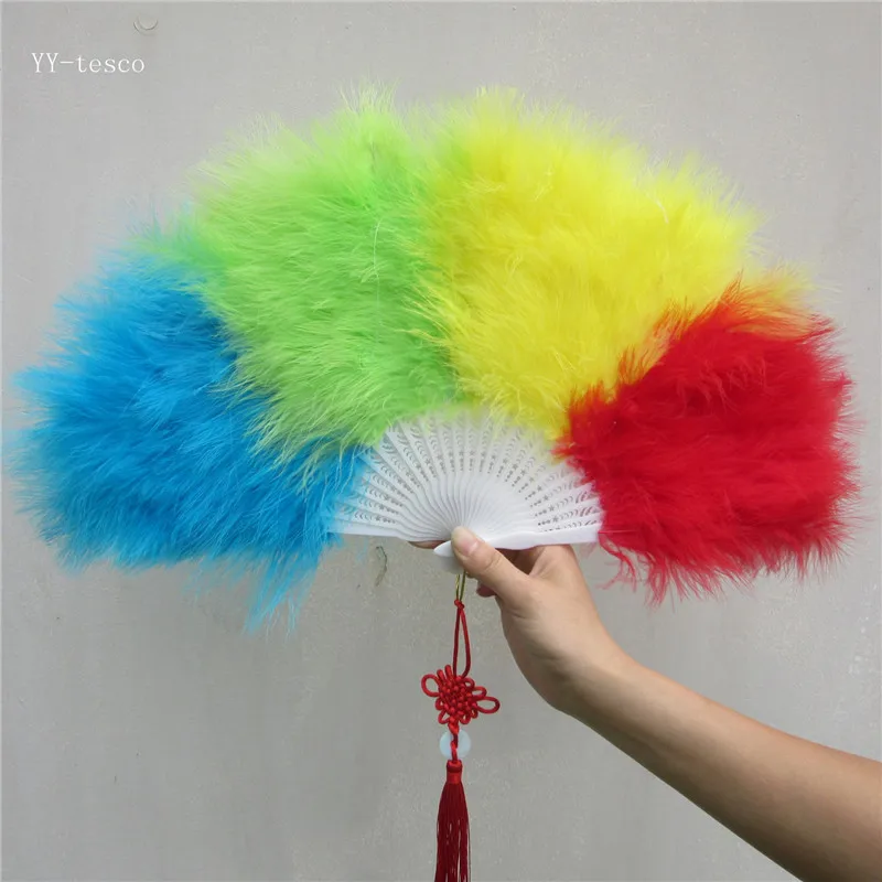 Красивая роза высокое качество пушистые перья Ручной Веер реквизит для танцев
