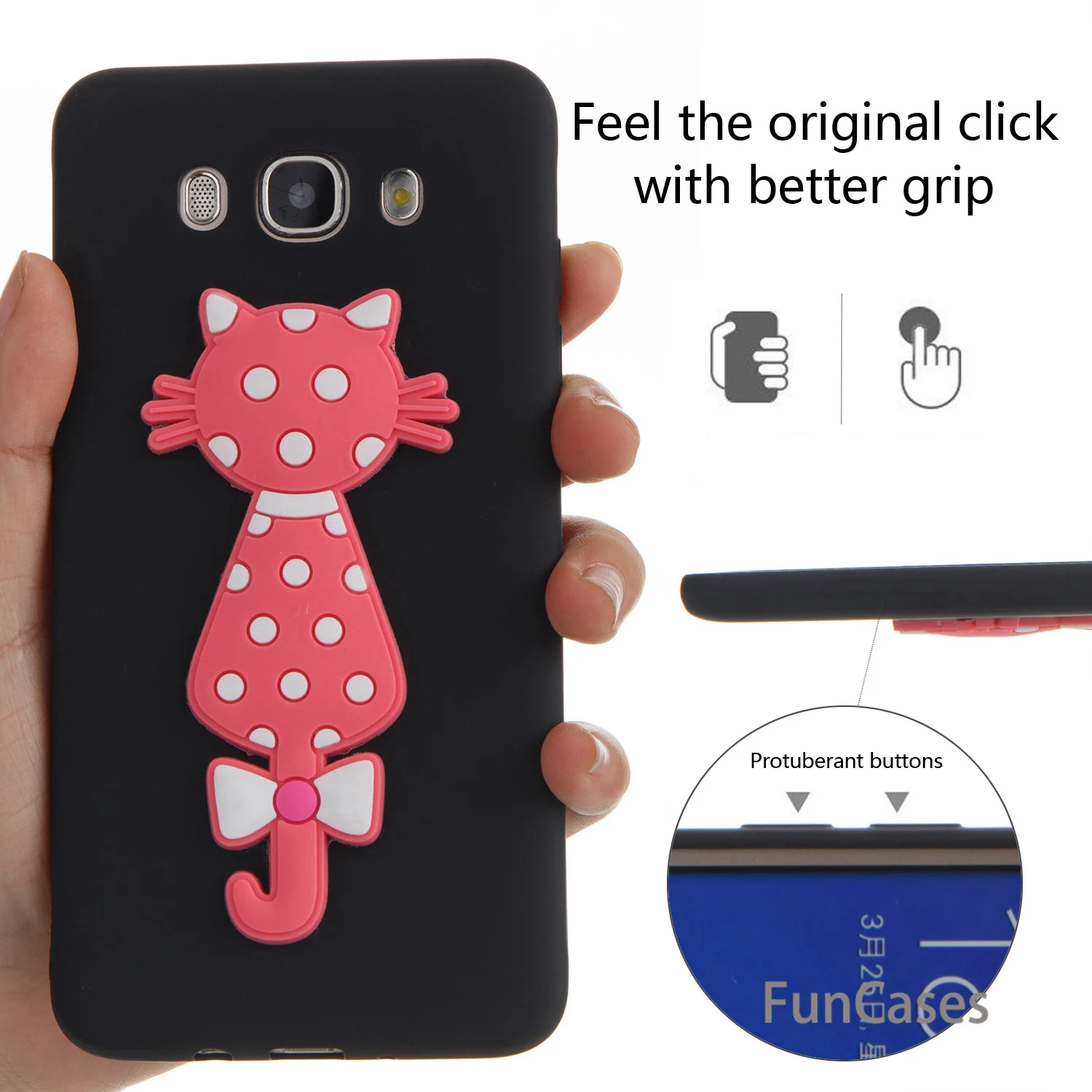Чехол с милым котом СПС Etui samsung J710 Мягкий силиконовый чехол для телефона