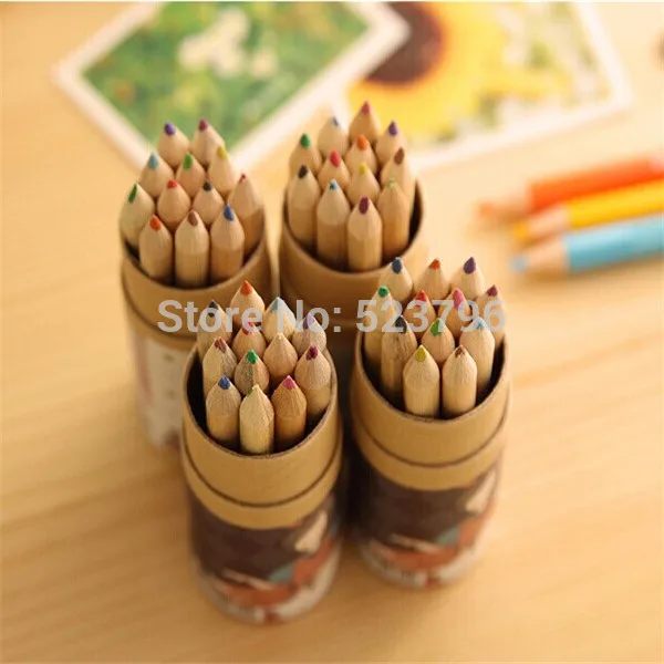 Деревянные карандаши для рисования 12 цветов | Канцтовары офиса и дома