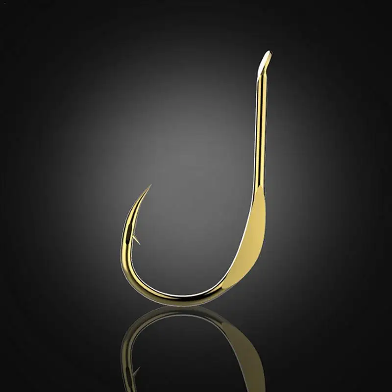 Gold 20 шт./компл. золото с колючий рыболовный крючок широкая заводная рукоятка углерода Сталь бронзовых морских рыболовных крючков Применение для уличная берег реки и озеро, мягкие червь - Цвет: Gold