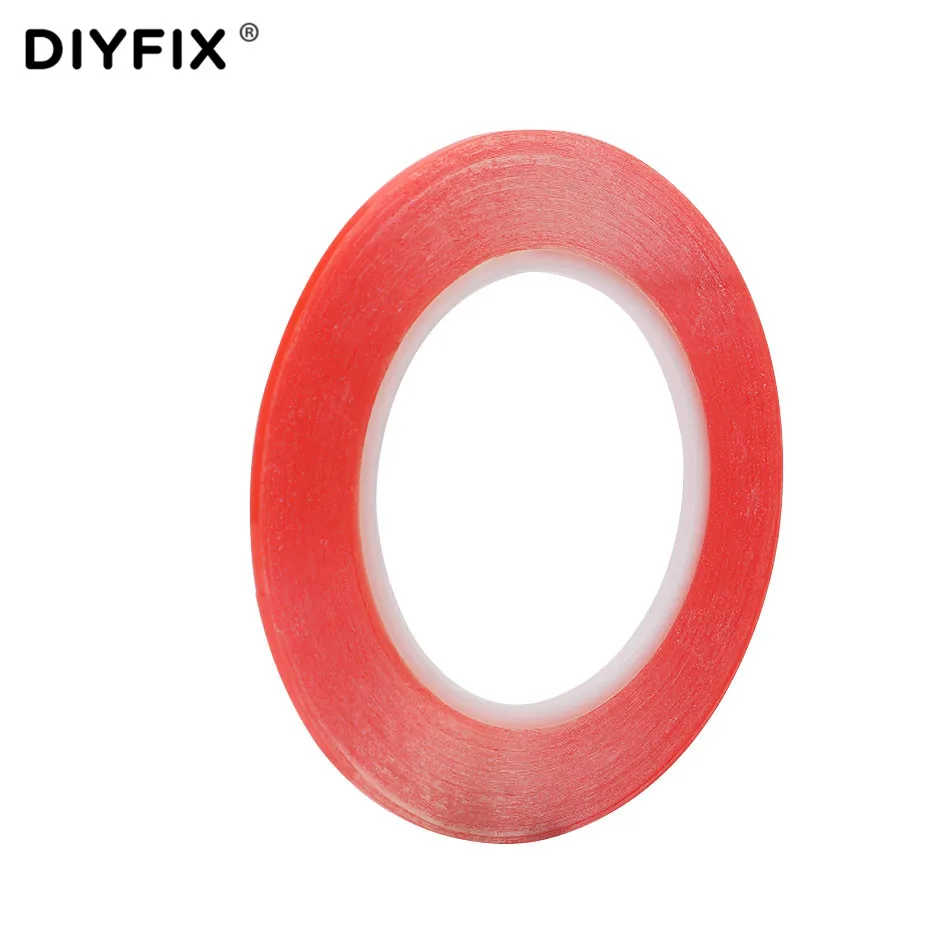 DIYFIX 1 рулон 25 м клейкая лента термостойкая двухсторонняя прозрачная наклейка для телефона инструмент для ремонта lcd 1 мм 2 мм 3 мм 4 мм
