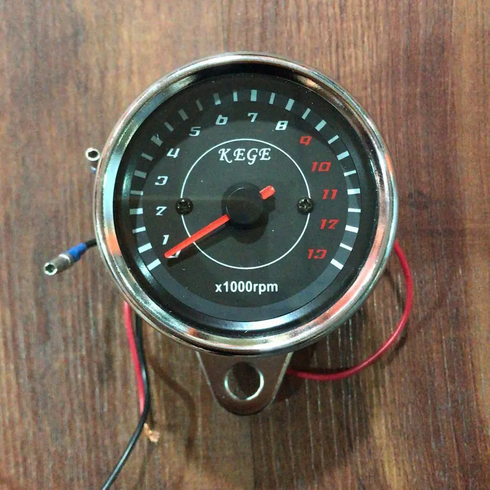 12V Универсальный Мотоцикл Тахометр измерительный инструмент со светодиодной