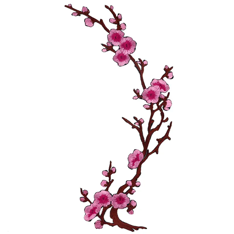Новый цветок сливы цветы вышивка патч многоцветная аппликация наклейка lron