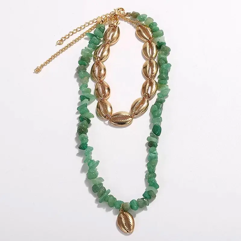 Bohemian Exotic handmade beaded necklace color Fashion stone multi-layer neck chain shell pendant factory wholesale Jewelry | Украшения и