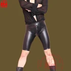 Сексуальные мужские трусы больших размеров из ПВХ, искусственная кожа, длиной до колена, пиратские шорты, Клубные костюмы, фетиш, гей, Порно пара, мужские шорты