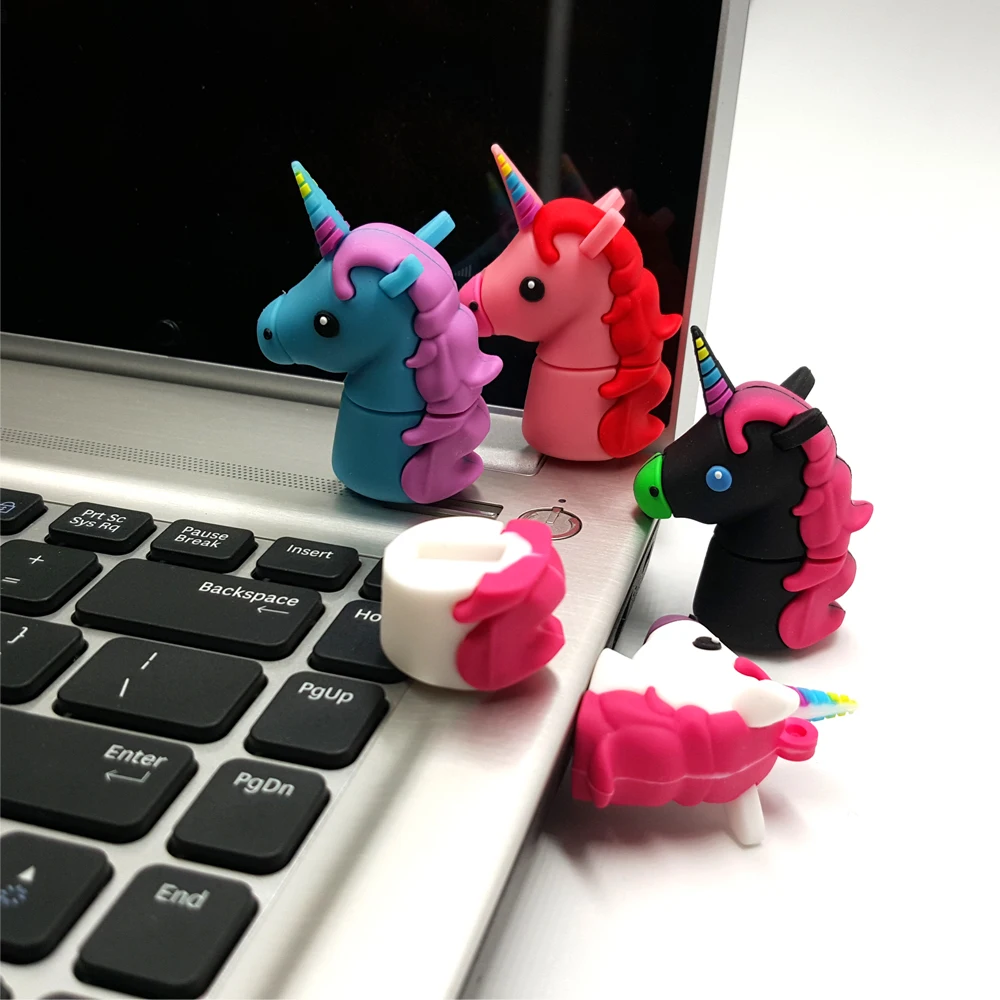 USB 2 0 мультяшный флеш накопитель Единорог Миньоны накопители лошадь 4 ГБ 8 16 32 64 с