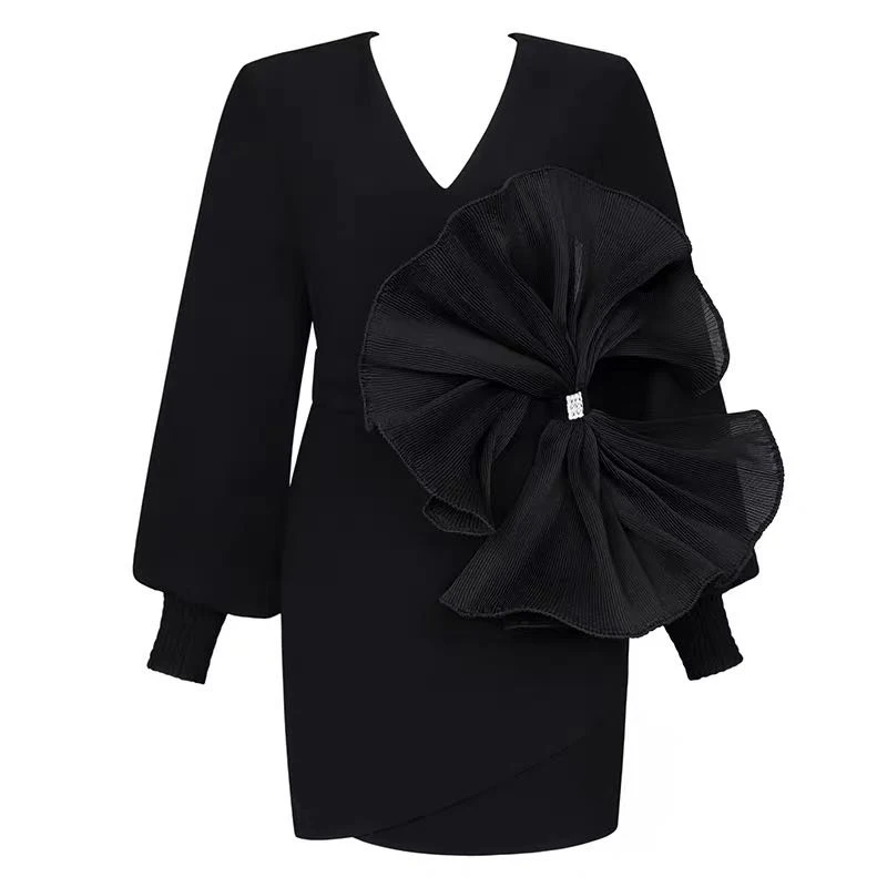 HIGH STREET Новые стильные 2019 дизайнерское платье Женская фонари рукавом аппликации |