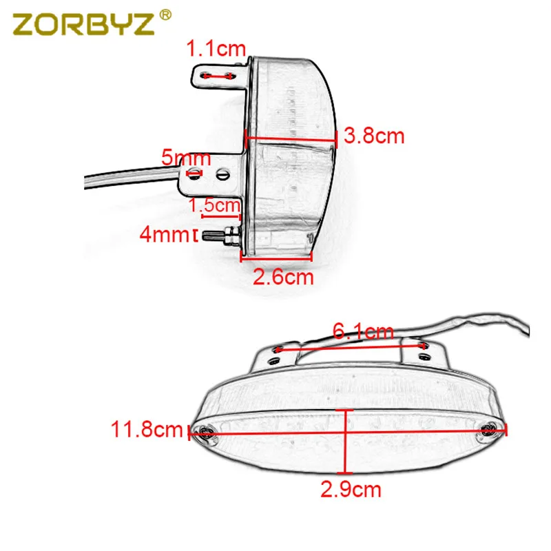 ZORBYZ универсальный мотоцикл заднее крыло край светодиодный задний фонарь стоп