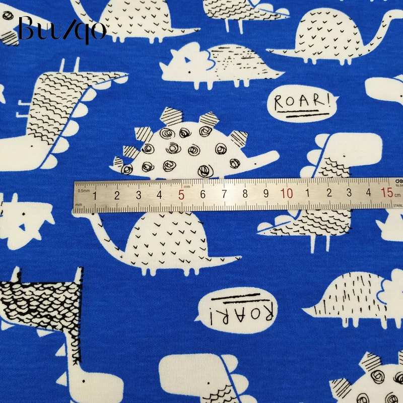 

buulqo 50*40cm Printed Dinasour Kids knitted Cotton Patchwork Cloth for DIY Sewing baby bibs ,clothes Material For Baby&Child