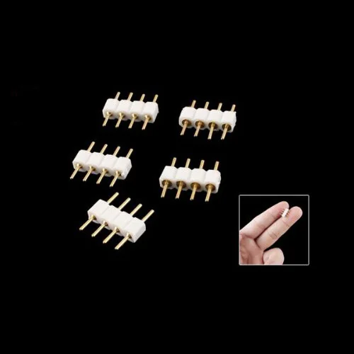 IMC Горячие 5 шт штыревые к штыревым 4 PIN RGB провода разъемы белый для светодиодных