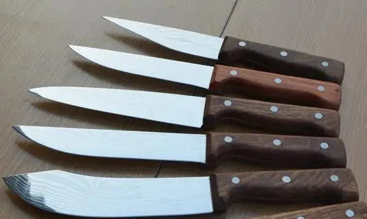 5pcs Нож с узором для забоя, бытовой инструмент для кровотечения, профессиональный обвалочный нож, нож для соскабливания мяса, нож для мясника, мясных ножей - Цвет: 5pcs