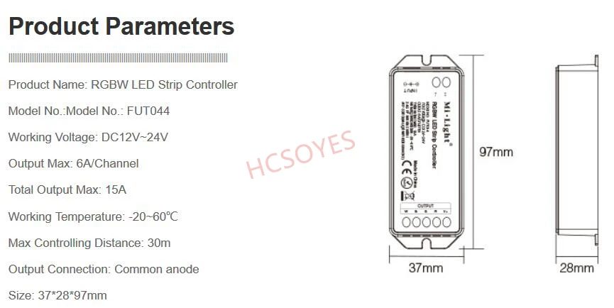 MIlight FUT043 FUT044 FUT045 2,4G RGB контроллер Wifi RGB CCT сенсорный пульт дистанционного управления 12 В~ 24 В RGB/RGBW