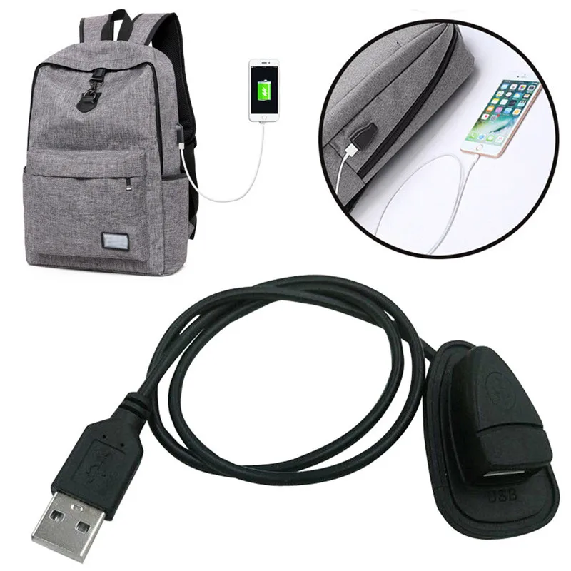 Черный рюкзак Внешний USB зарядный Интерфейс адаптер кабель безопасность и