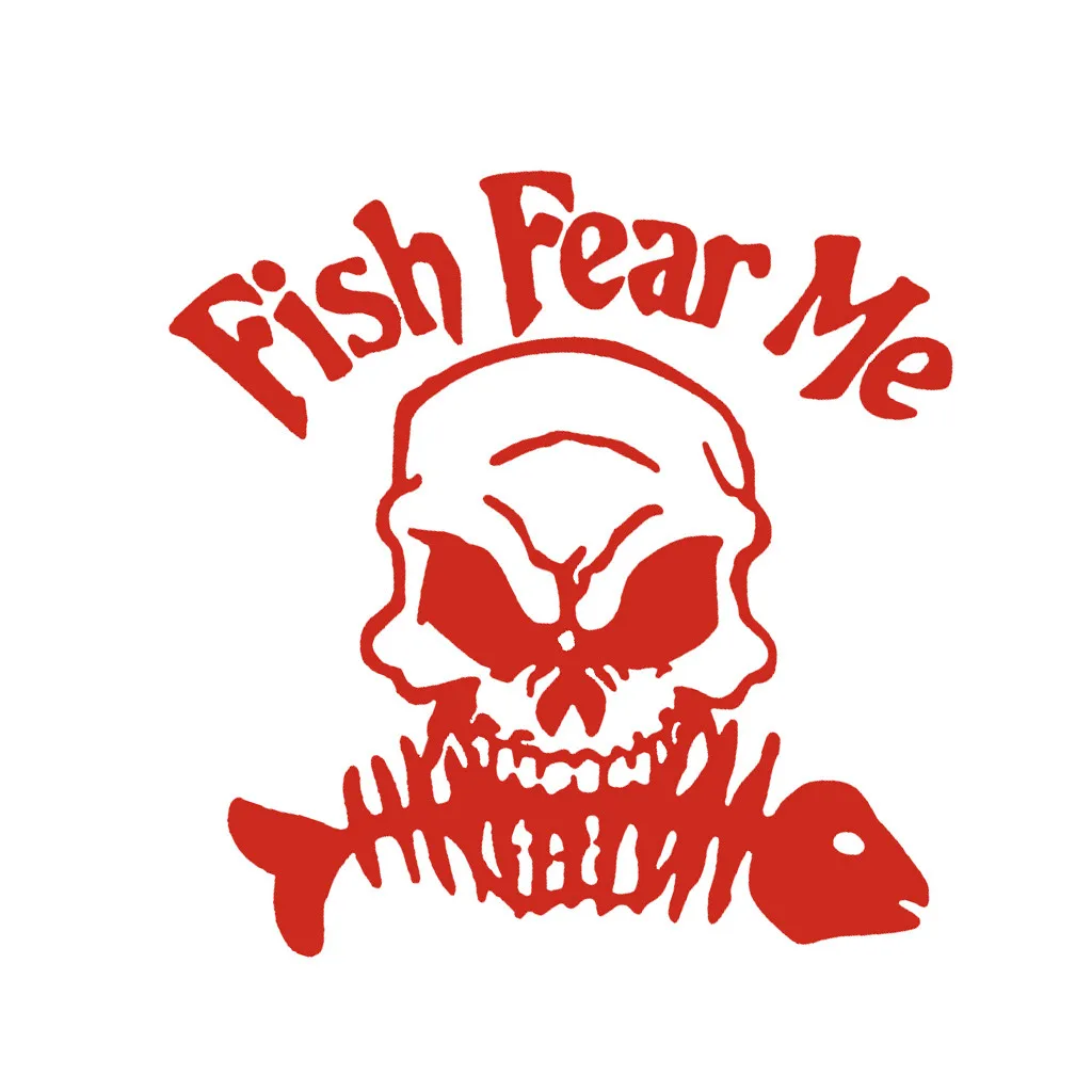 Наклейка Fish Fear Me Bone Skull 14 × 13 см Светоотражающая наклейка для рыбалки украшение