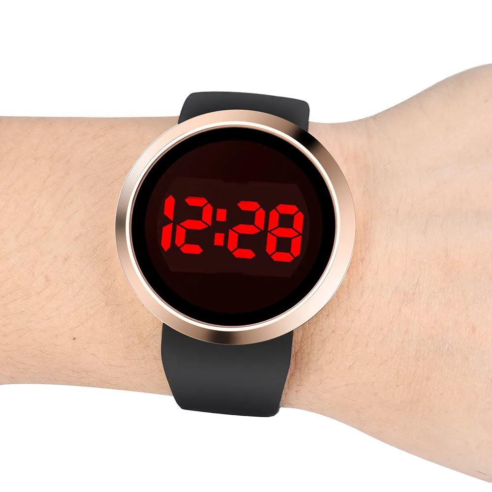 Модные водонепроницаемые мужские светодиодные наручные часы с сенсорным