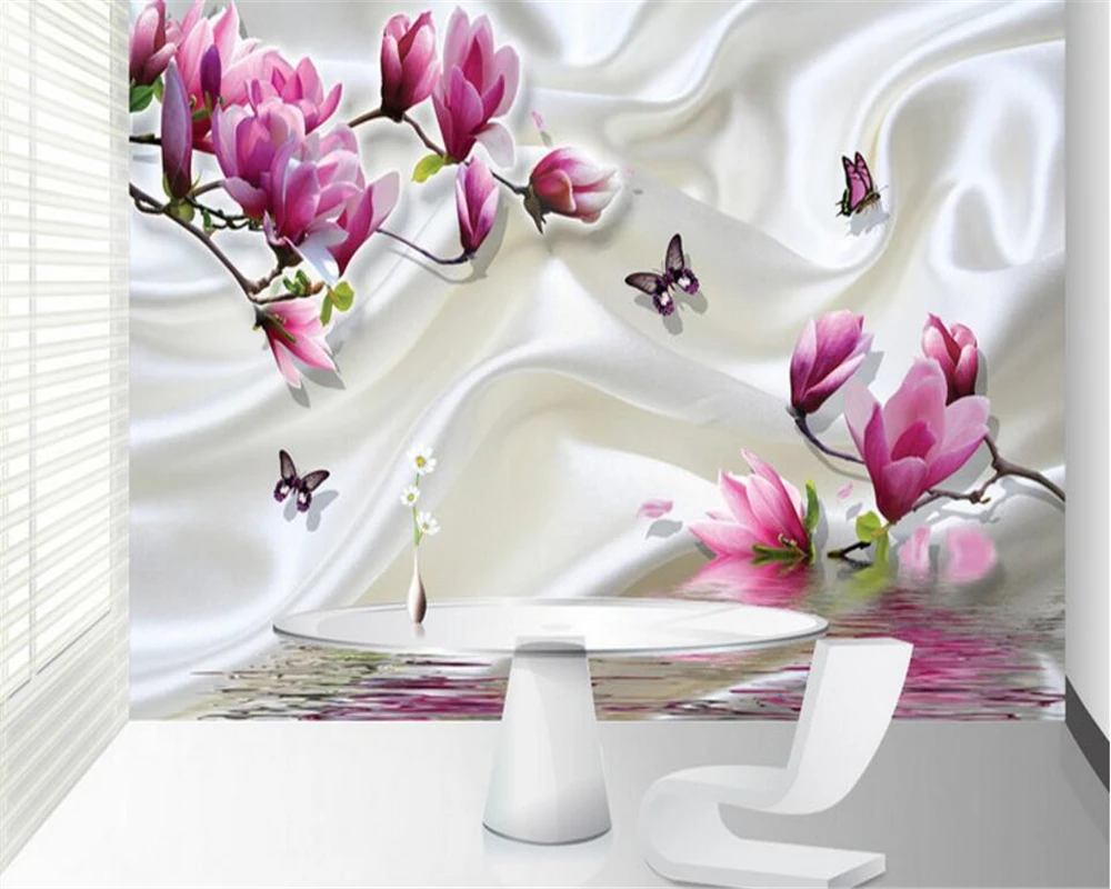 Beibehang пользовательские обои фото покрытая магнолией роспись для гостиной